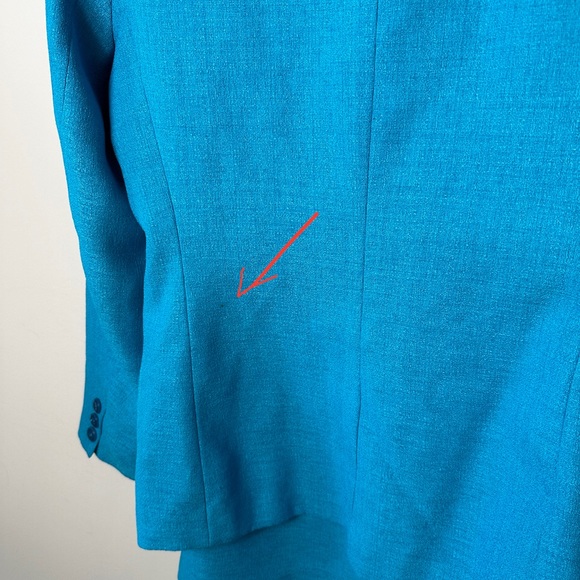 Vintage Azure Blue 2pc Blazer & Skirt Suit Size 6 - Picture 5 of 13